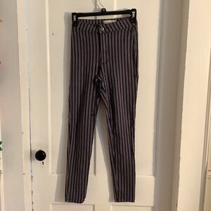 Free People Navy Blue Red Striped High Waisted Skinny Pants Size 24